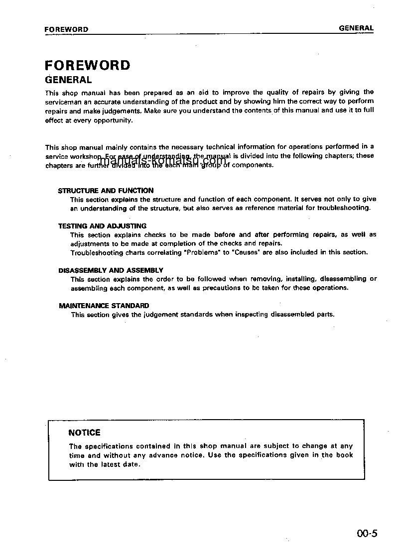 Protected: WD600-1(JPN)–50C DEGREE S/N 10169-UP Shop (repair) manual (English)