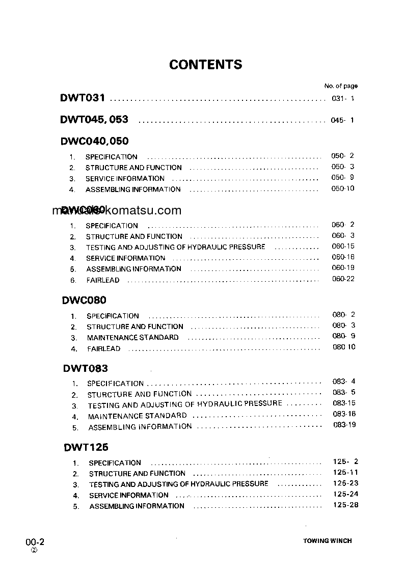 Protected: DWC050-2(JPN)-TOWING WINCH FOR D50A, P-17 Shop (repair) manual (English)