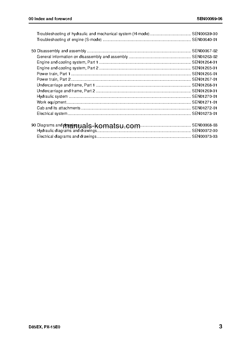 Protected: D85EX-15(JPN)-TIER3 S/N 11001-UP Shop (repair) manual (English)