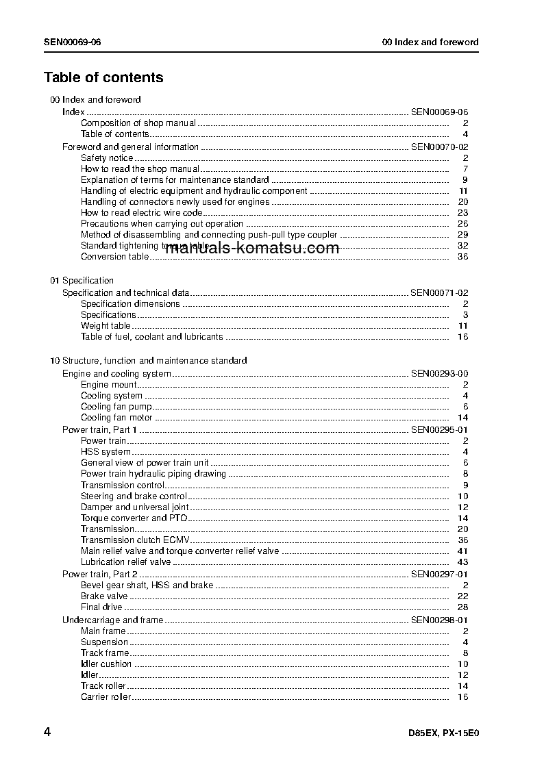 Protected: D85EX-15(JPN)-TIER3 S/N 11001-UP Shop (repair) manual (English)