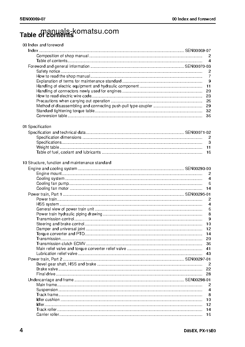 Protected: D85EX-15(JPN)-E0 S/N 11001-UP Shop (repair) manual (English)