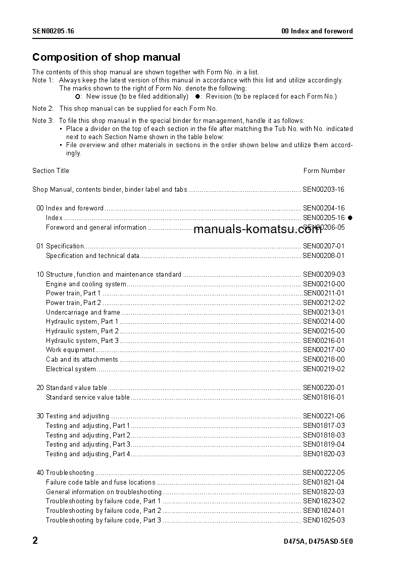 Protected: D475ASD-5(JPN)-TIER2, SUPER DOZER S/N 30001-UP Shop (repair) manual (English)