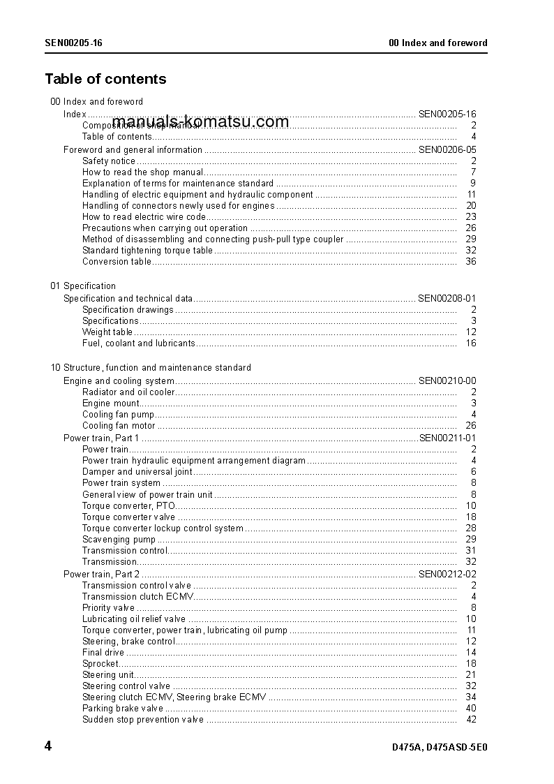 Protected: D475ASD-5(JPN)-TIER2, SUPER DOZER S/N 30001-UP Shop (repair) manual (English)