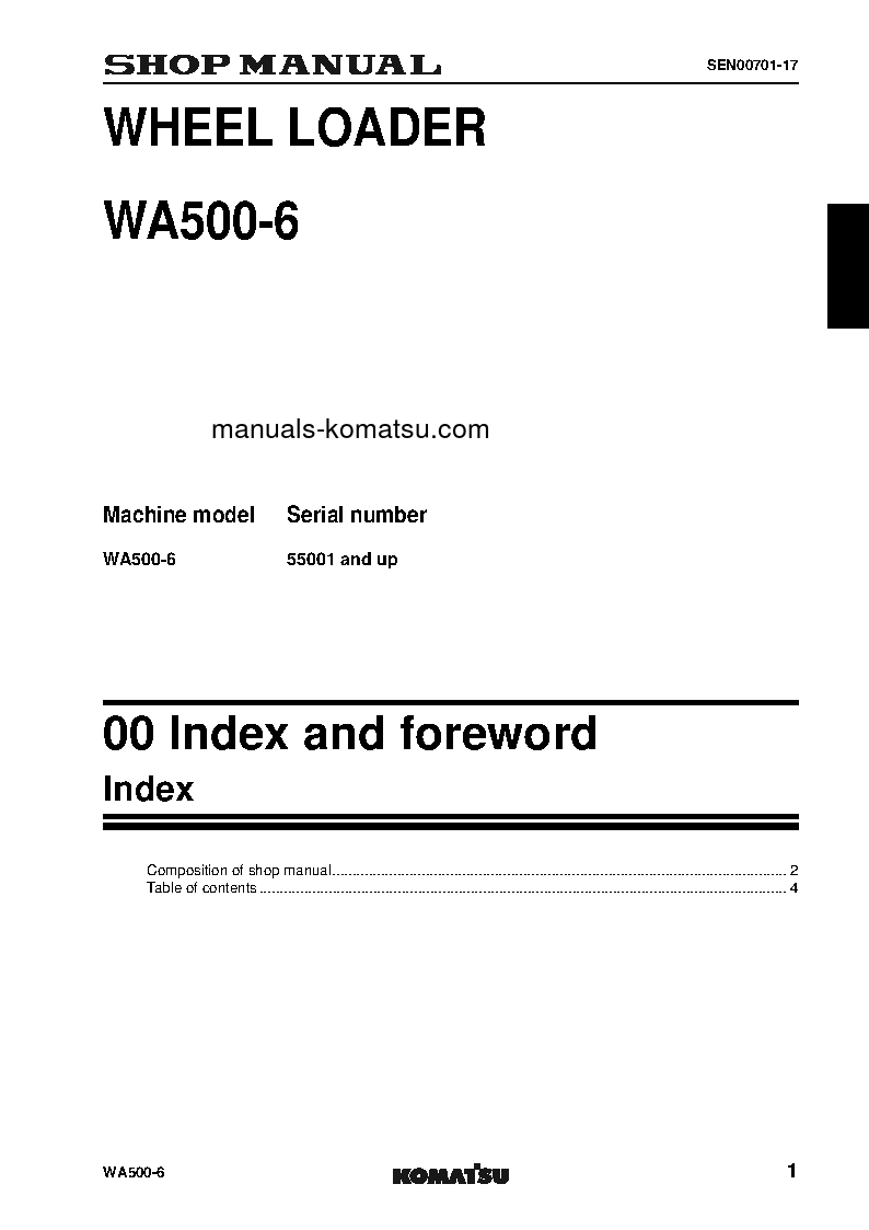 Protected: WA500-6(JPN) S/N 55001-UP Shop (repair) manual (English)