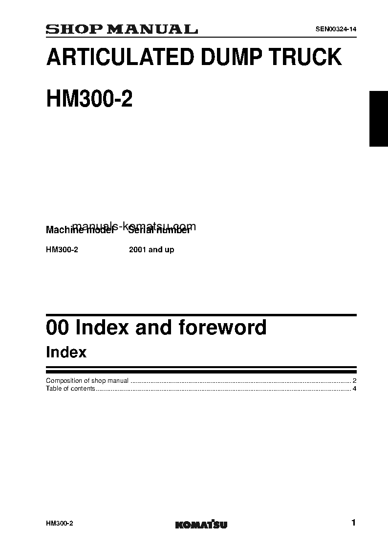Protected: HM300-2(JPN) S/N 2001-UP Shop (repair) manual (English)