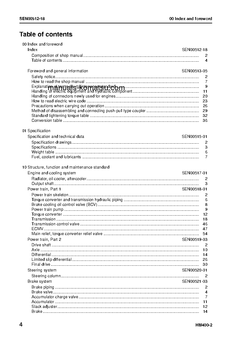 Protected: HM400-2(JPN) S/N 2001-UP Shop (repair) manual (English)