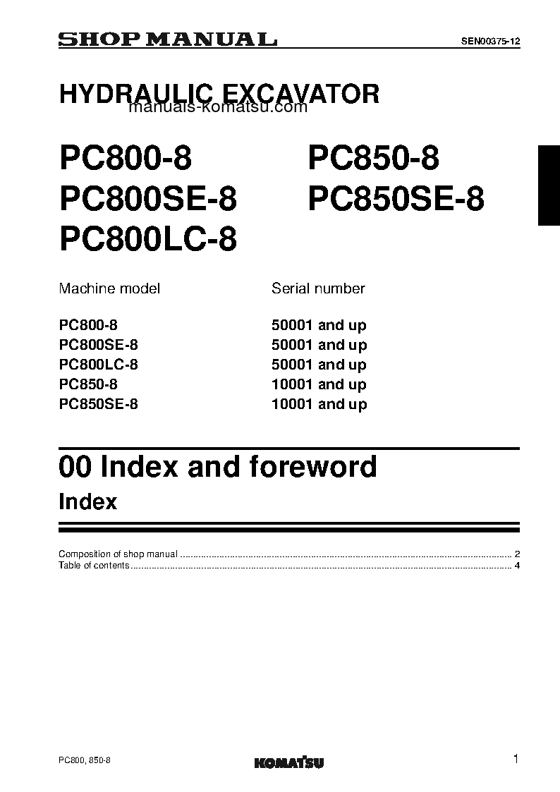Protected: PC800-8(JPN) S/N 50001-UP Shop (repair) manual (English)