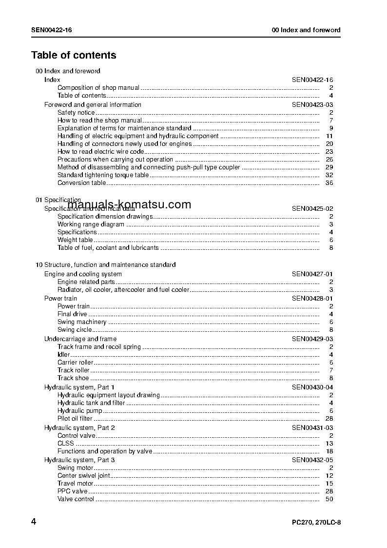 Protected: PC270LC-8(JPN) S/N 20001-UP Shop (repair) manual (English)