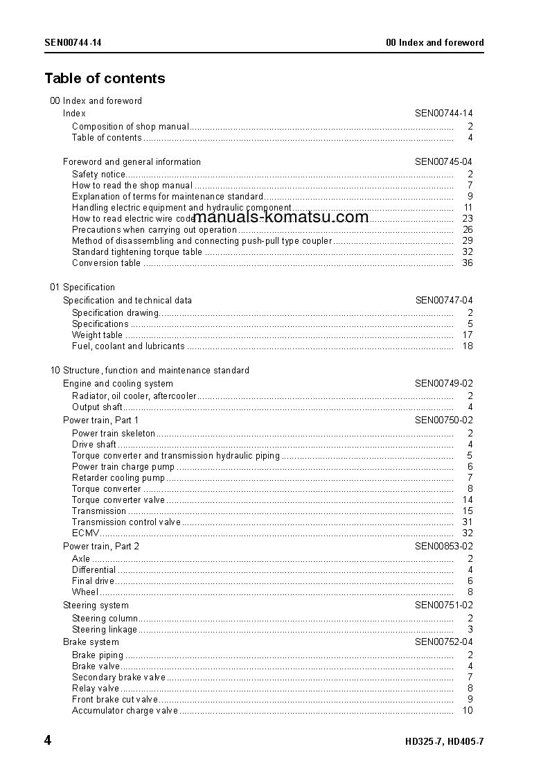 Protected: HD325-7(JPN) S/N 7001-7025 Shop (repair) manual (English)