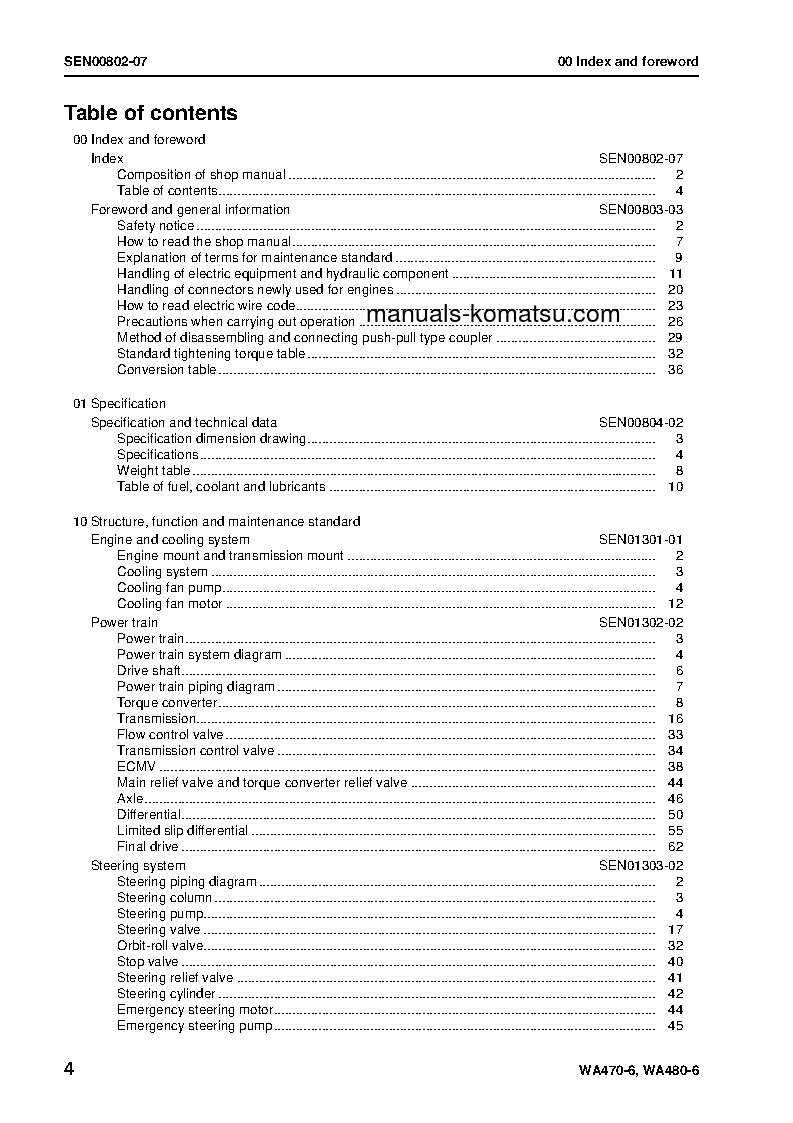 Protected: WA470-6(JPN) S/N 85001-90000 Shop (repair) manual (English)