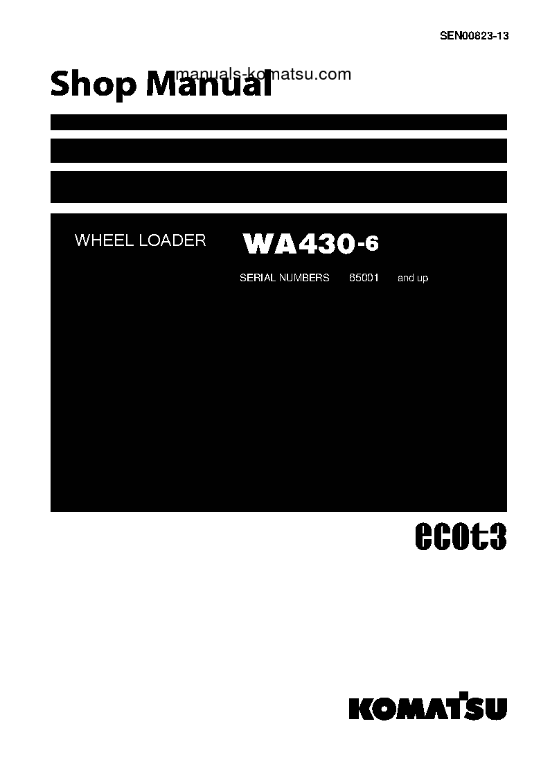 WA430-6(JPN) S/N 65001-UP Shop (repair) manual (English)