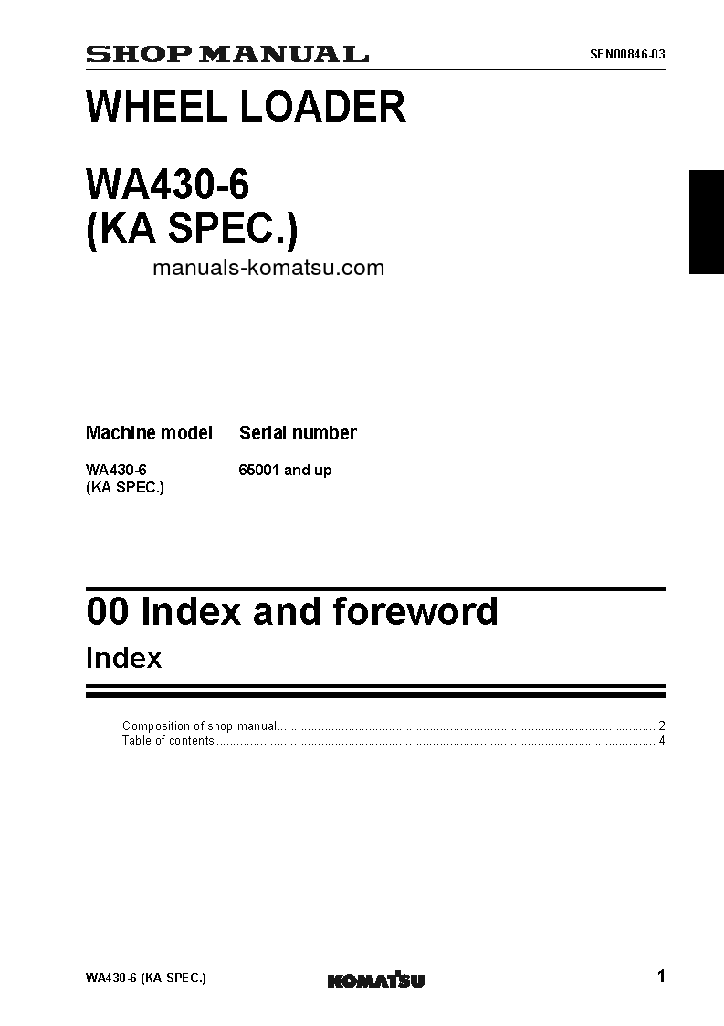 Protected: WA430-6(JPN)-FOR N. AMERICA S/N 65001-UP Shop (repair) manual (English)