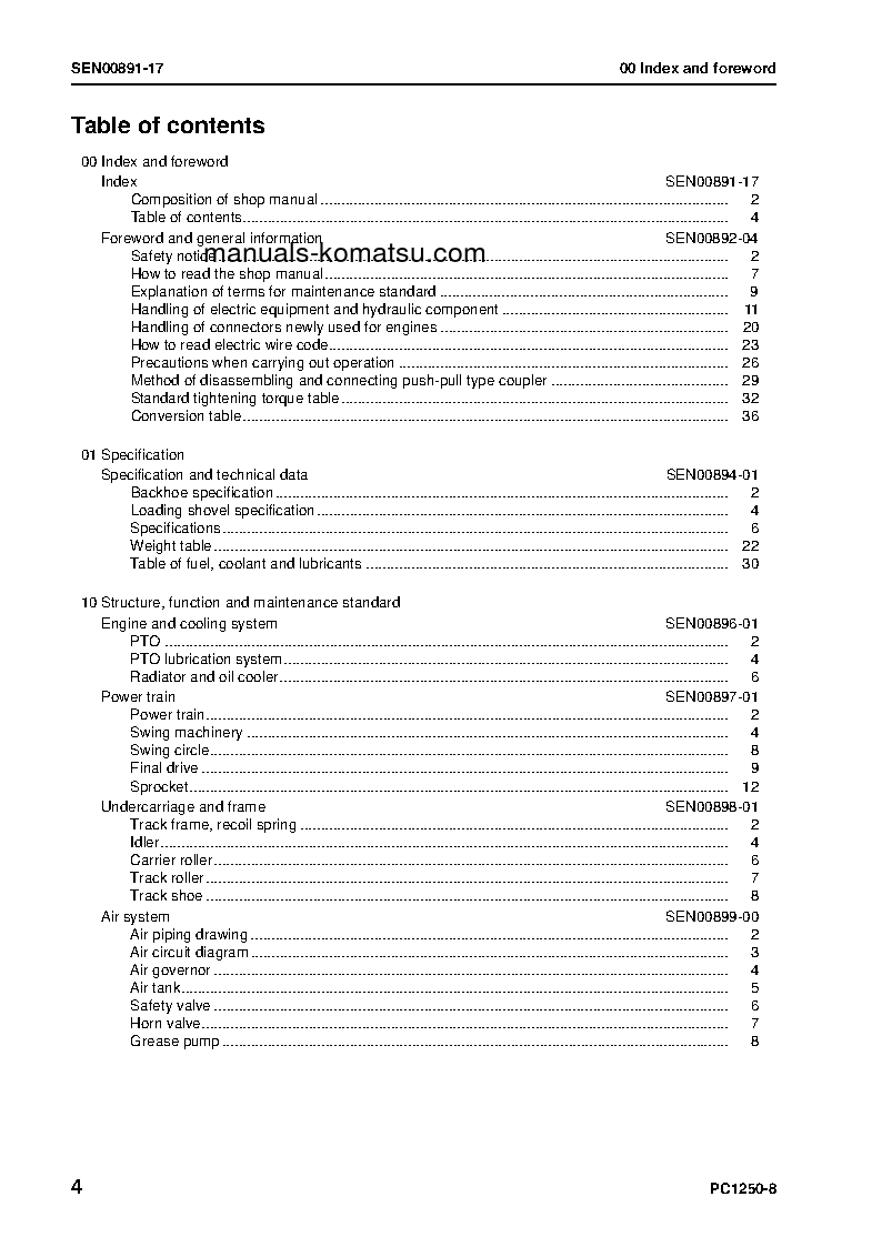 Protected: PC1250LC-8(JPN) S/N 30001-UP Shop (repair) manual (English)