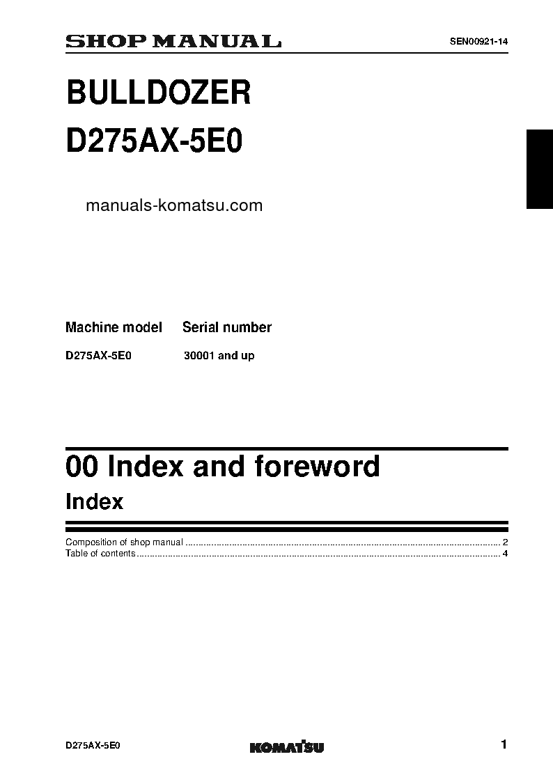 Protected: D275AX-5(JPN)-TIER3 S/N 30001-UP Shop (repair) manual (English)