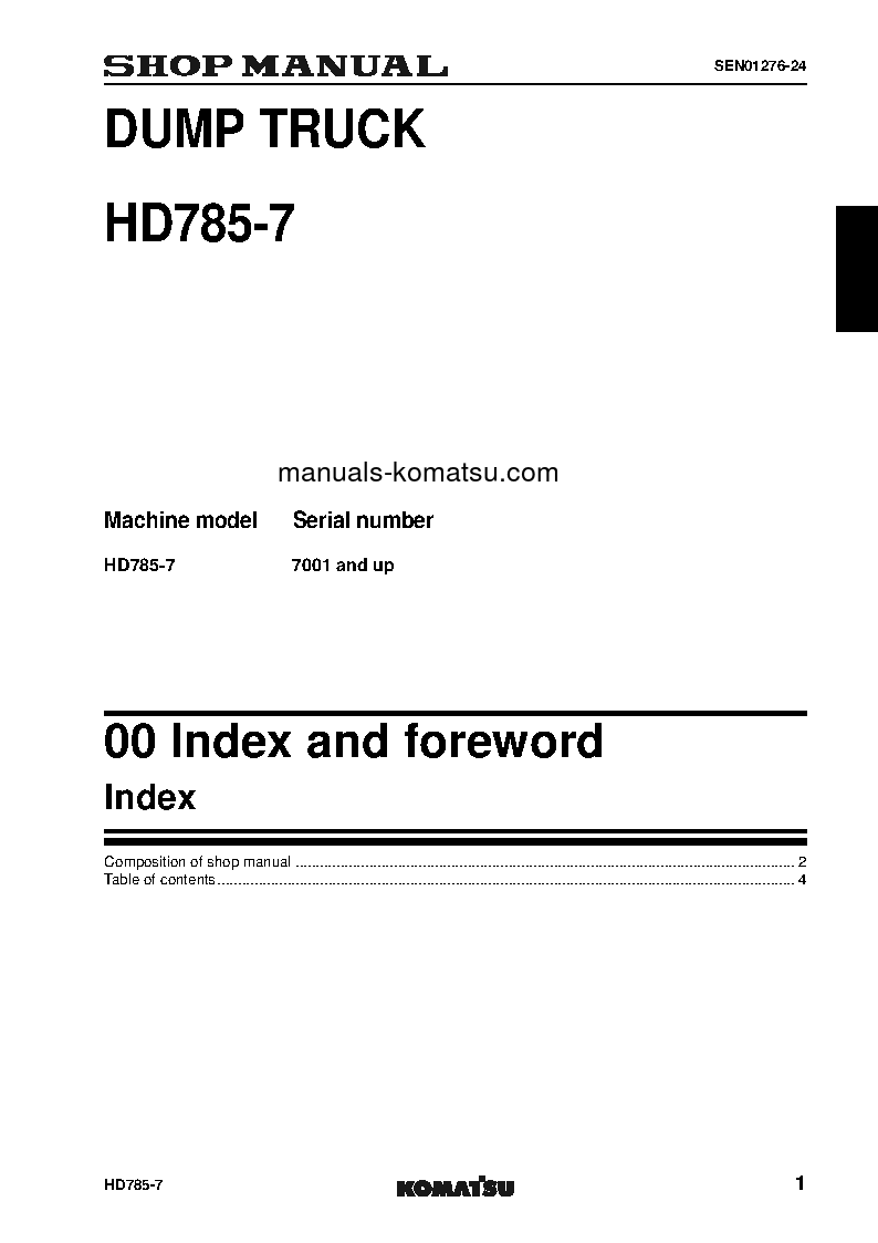 Protected: HD785-7(JPN) S/N 7001-9999 Shop (repair) manual (English)