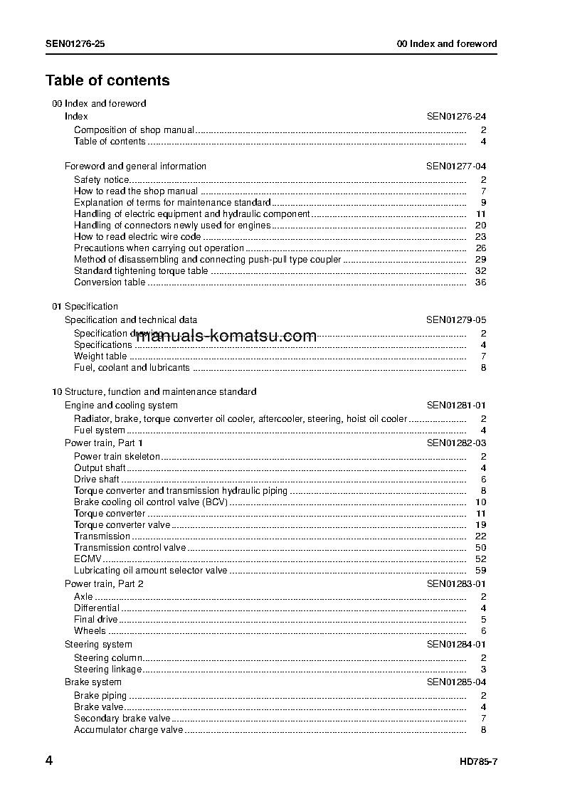 Protected: HD785-7(JPN) S/N 7001-30000 Shop (repair) manual (English)