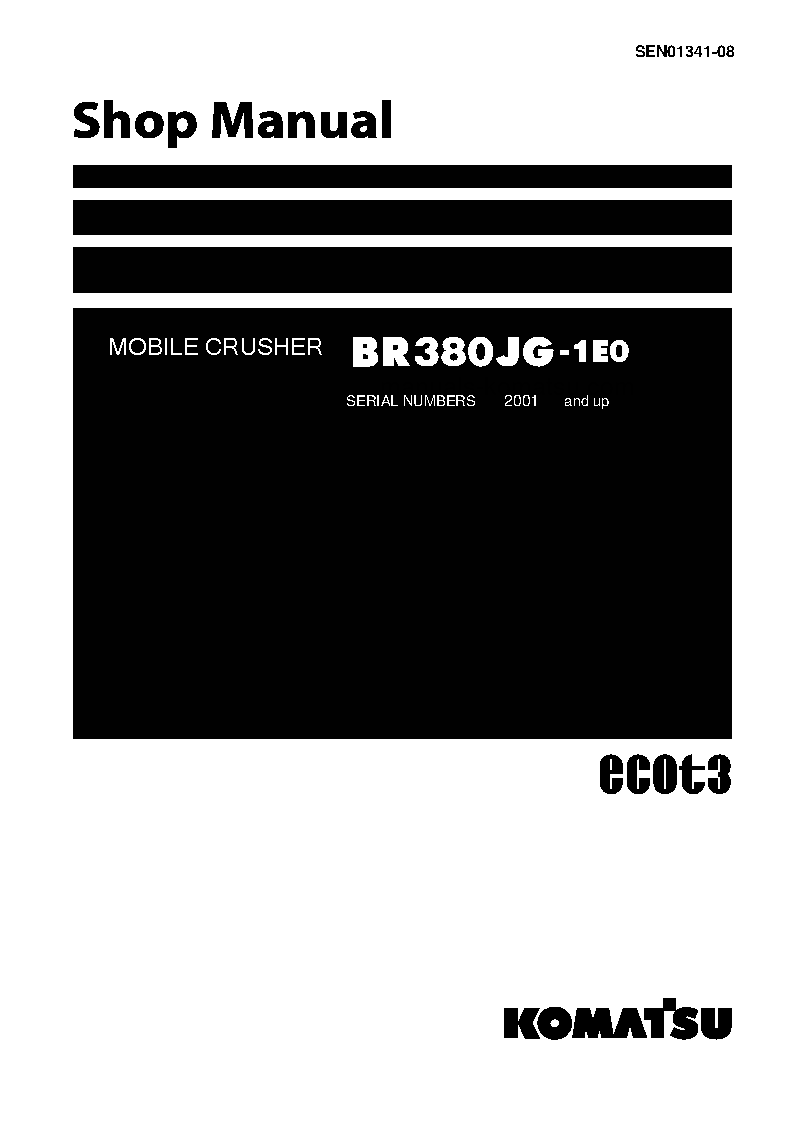 BR380JG-1(JPN)-TIER3 S/N 2001-UP Shop (repair) manual (English)