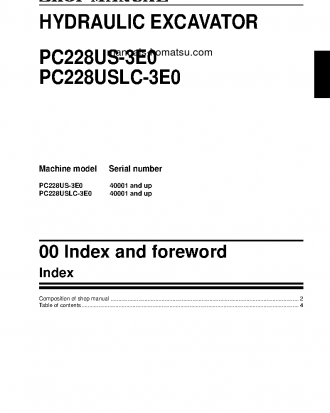 PC228USLC-3(GBR)-TIER 3 S/N 40001-UP Shop (repair) manual (English)