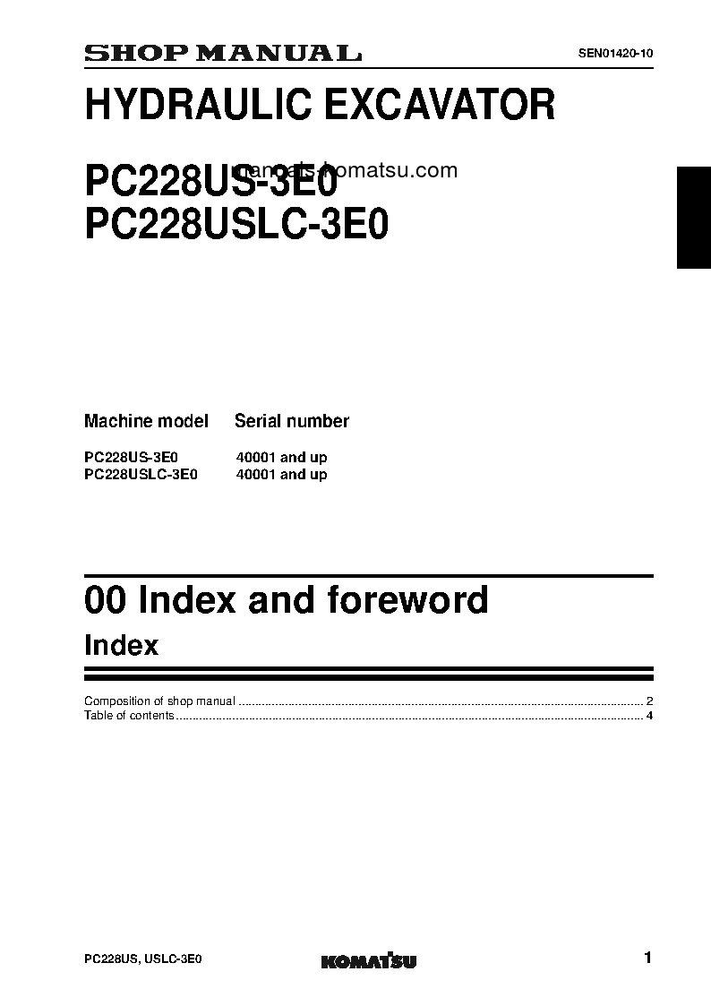 Protected: PC228USLC-3(JPN)-TIER3 S/N 40001-UP Shop (repair) manual (English)