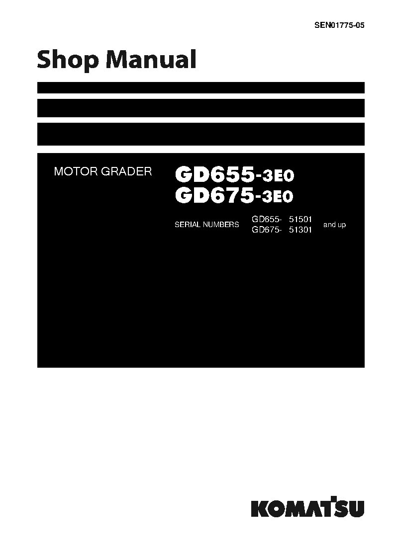 GD675-3(JPN)-TIER3 S/N 51301-UP Shop (repair) manual (English)
