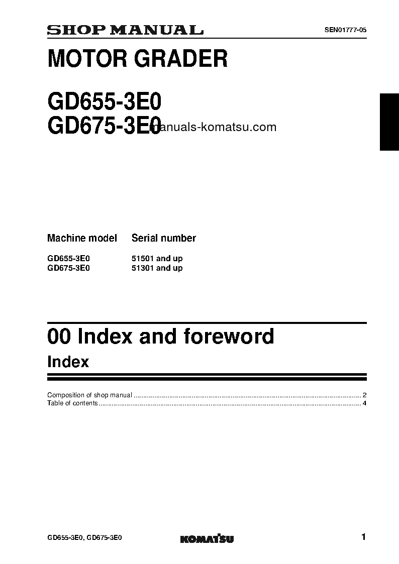 Protected: GD675-3(JPN)-TIER3 S/N 51301-UP Shop (repair) manual (English)