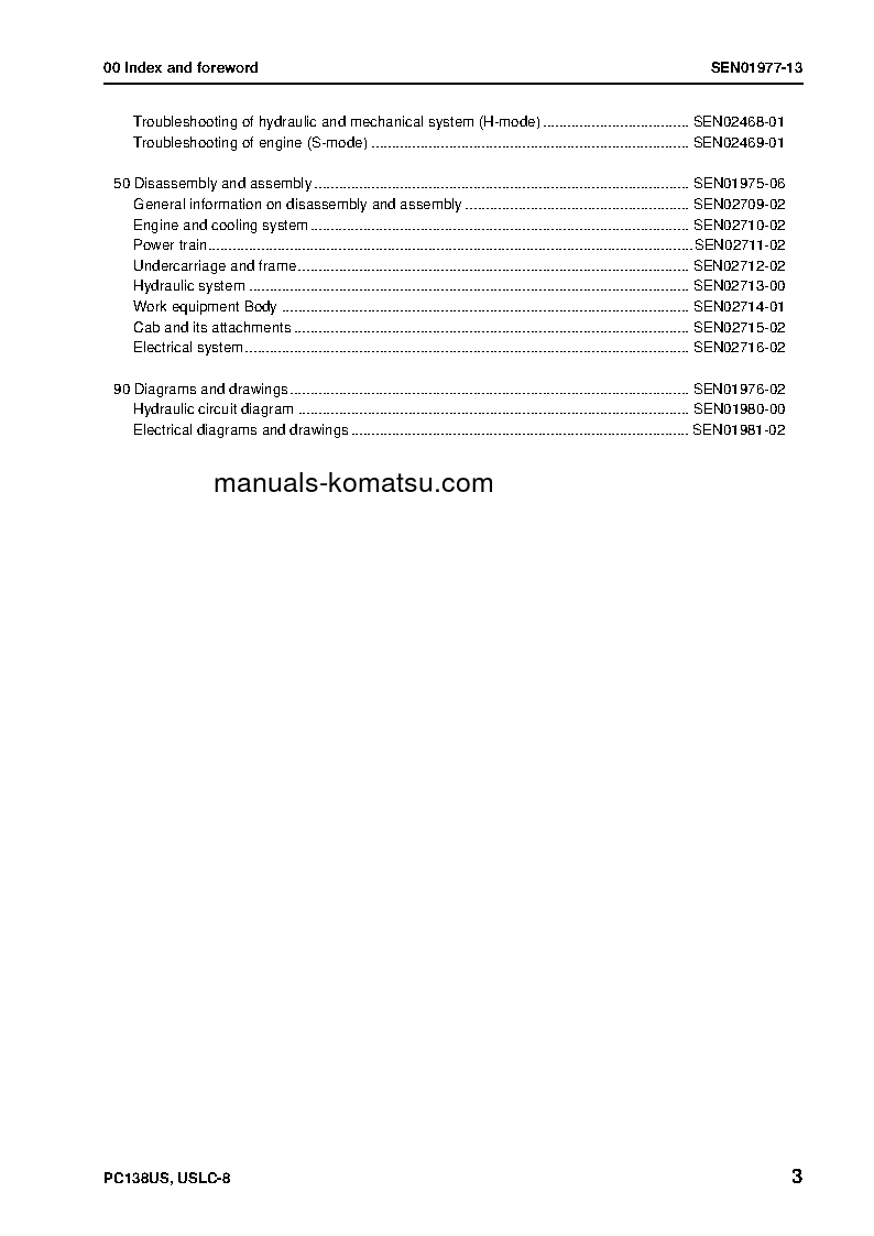 Protected: PC138USLC-8(JPN) S/N 20001-UP Shop (repair) manual (English)