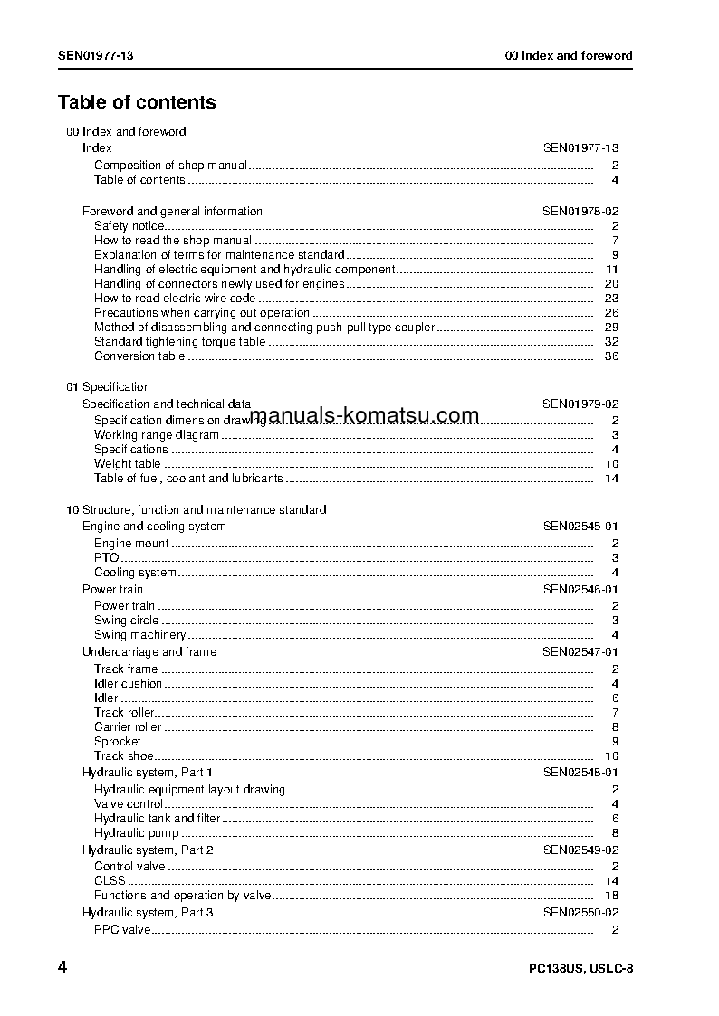 Protected: PC138USLC-8(JPN) S/N 20001-UP Shop (repair) manual (English)