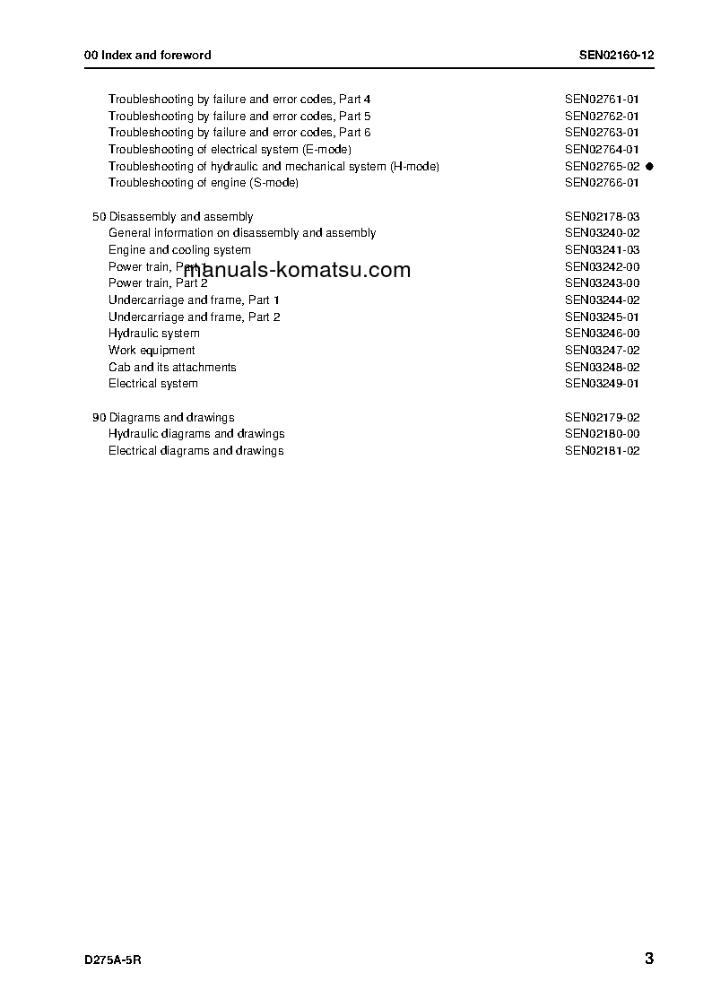 Protected: D275A-5(JPN)-W/O EGR S/N 35001-UP Shop (repair) manual (English)
