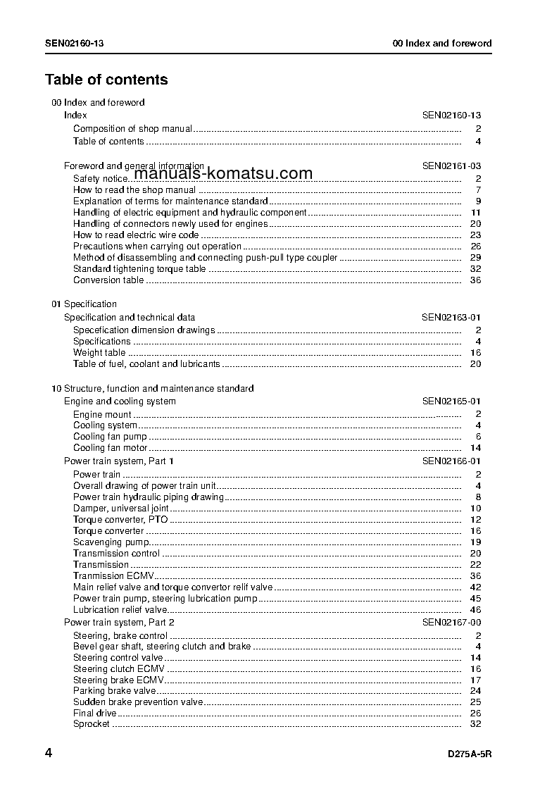 Protected: D275A-5(JPN)-R S/N 35001-UP Shop (repair) manual (English)