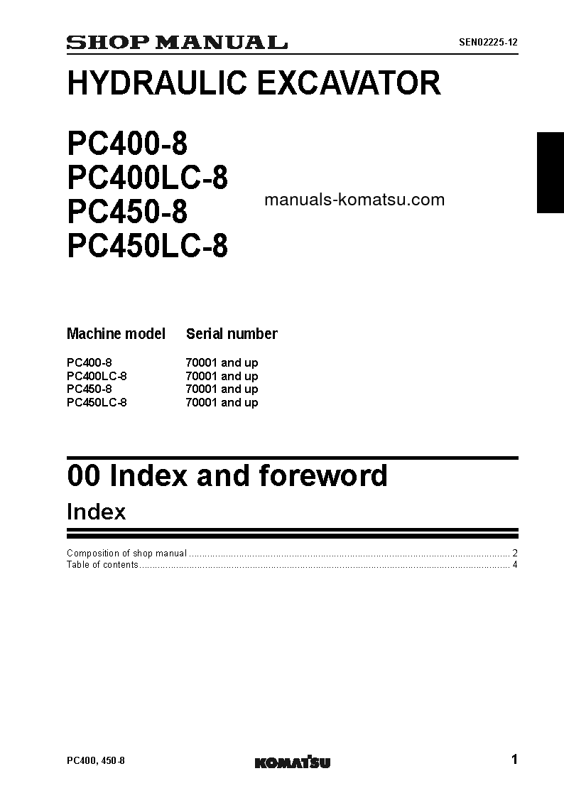 Protected: PC450LC-8(JPN)-WORK EQUIPMENT GREASE 100H S/N 70001-UP Shop (repair) manual (English)