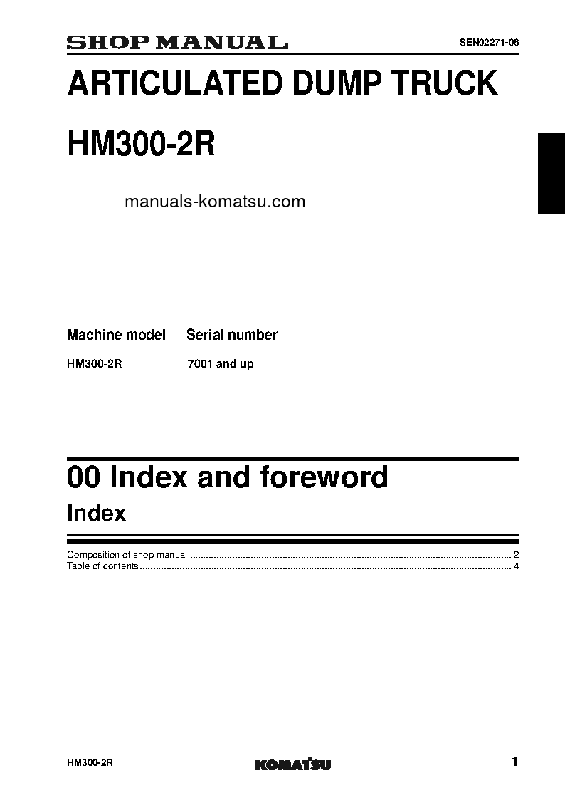 Protected: HM300-2(JPN)-R S/N 7001-UP Shop (repair) manual (English)