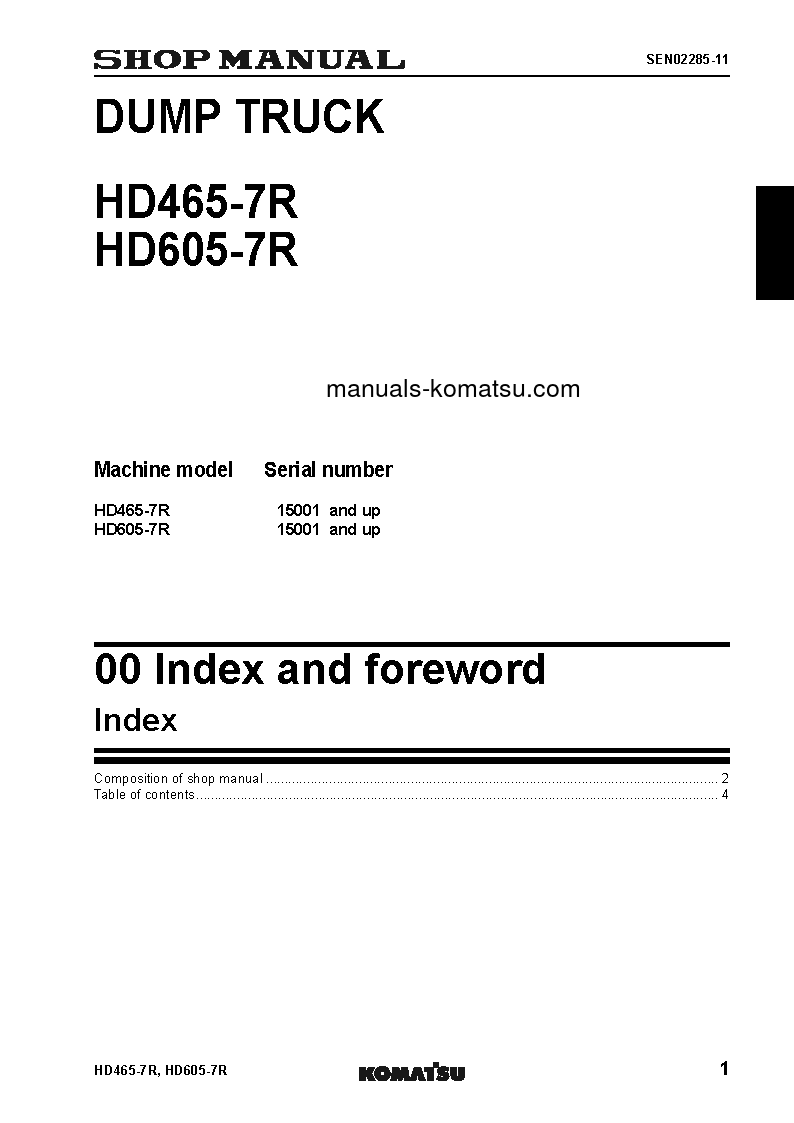 Protected: HD465-7(JPN)-W/O EGR S/N 15001-UP Shop (repair) manual (English)