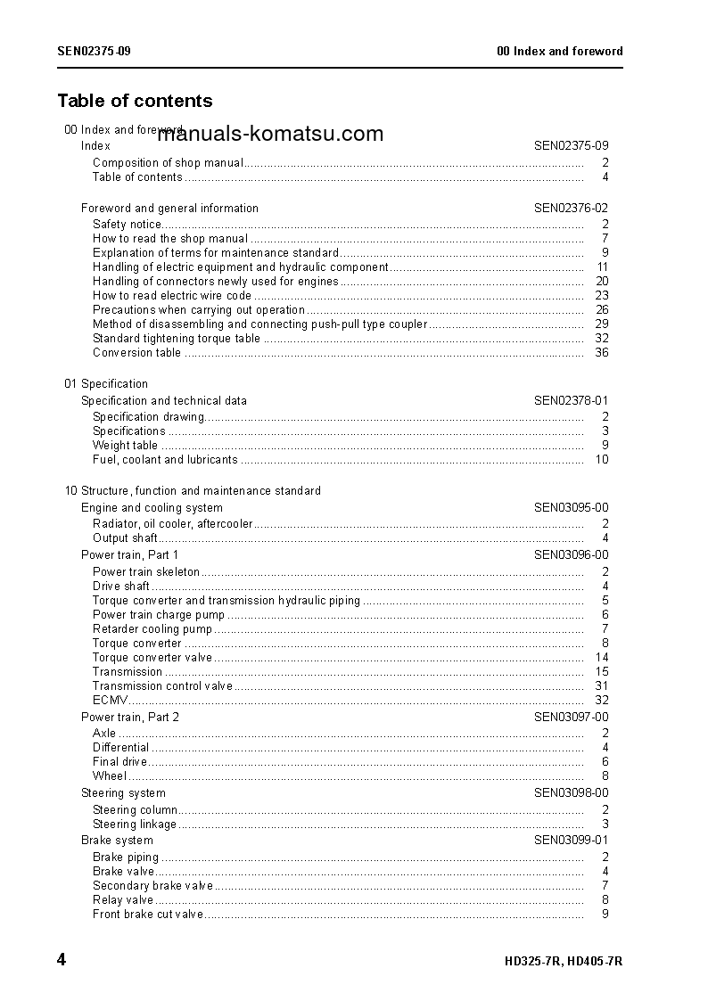 Protected: HD325-7(JPN)-W/O EGR S/N 11001-UP Shop (repair) manual (English)