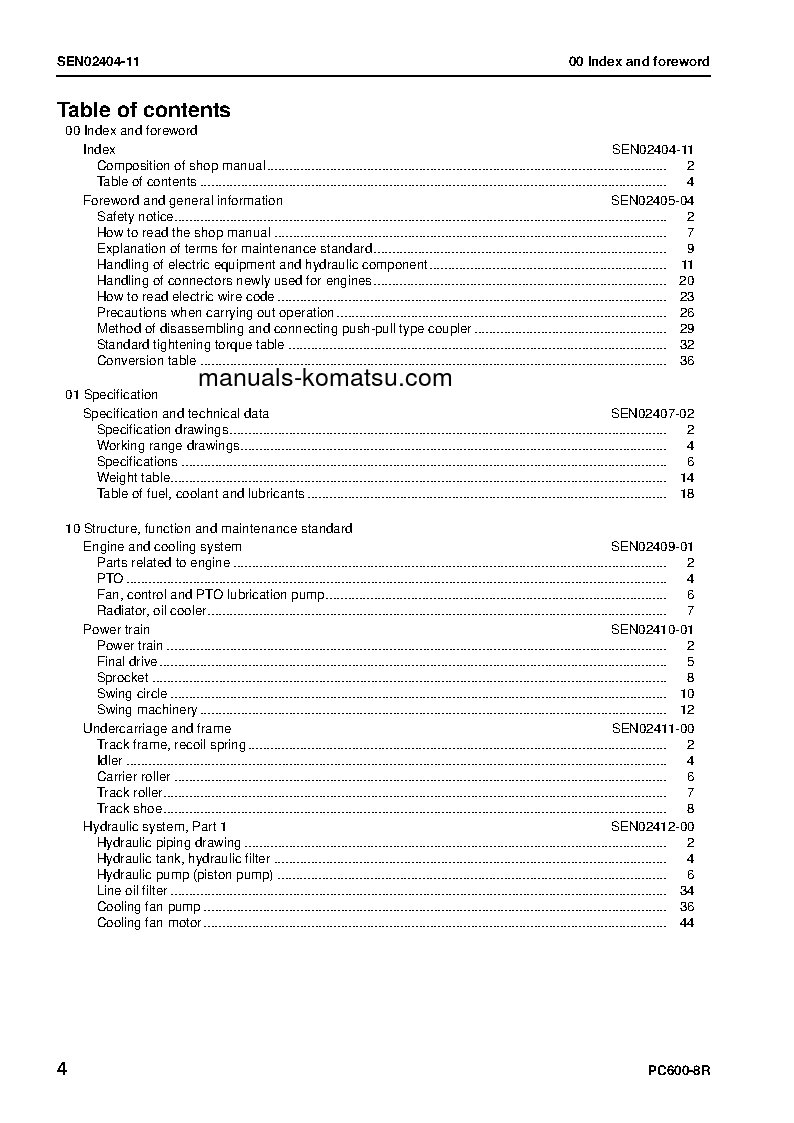 Protected: PC600LC-8(JPN)-W/O EGR S/N 60001-UP Shop (repair) manual (English)