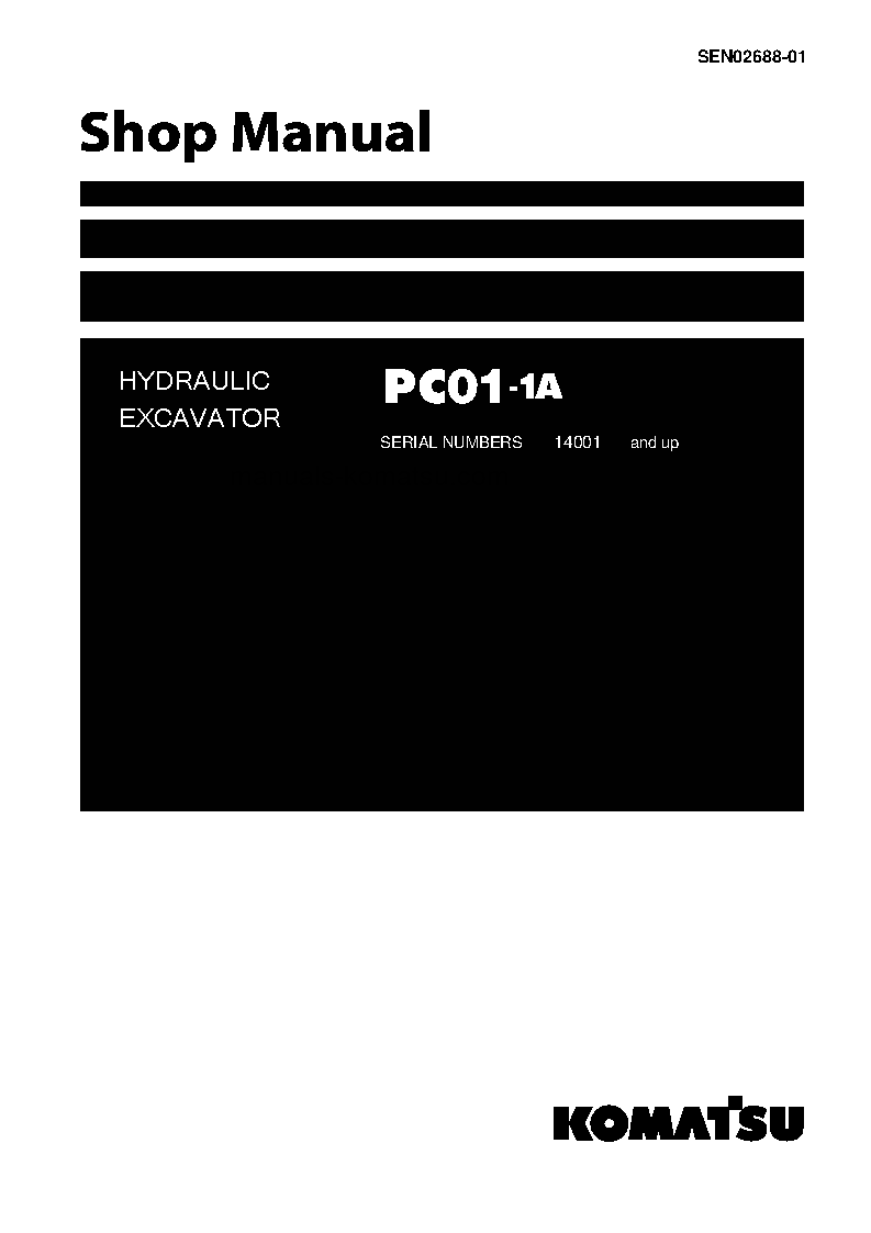 PC01-1(JPN)-A S/N 14001-UP Shop (repair) manual (English)