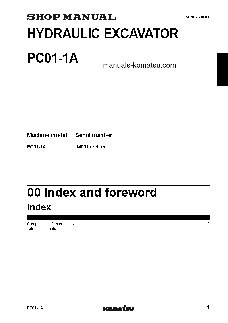 Protected: PC01-1(JPN)-A S/N 14001-UP Shop (repair) manual (English)