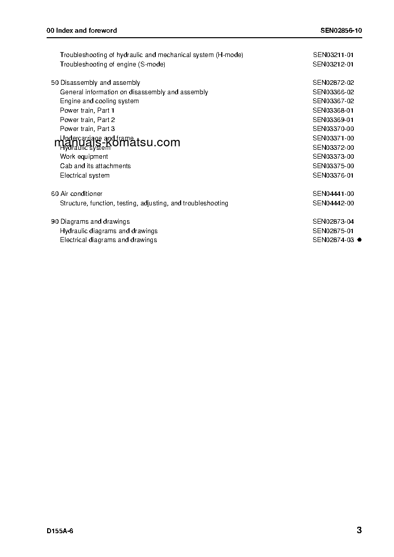 Protected: D155A-6(JPN) S/N 85001-UP Shop (repair) manual (English)