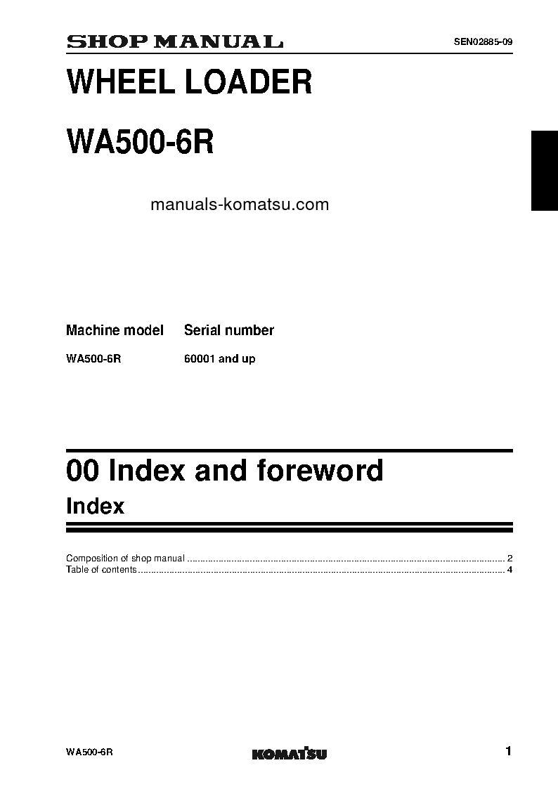 Protected: WA500-6(JPN)-W/O ERG S/N 60001-UP Shop (repair) manual (English)