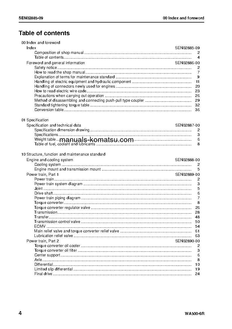 Protected: WA500-6(JPN)-W/O ERG S/N 60001-UP Shop (repair) manual (English)