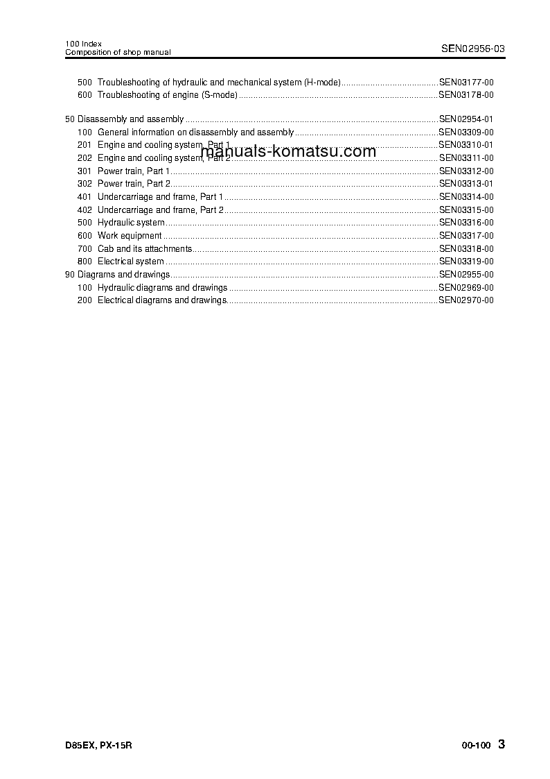 Protected: D85EX-15(JPN)-W/O EGR S/N 20001-UP Shop (repair) manual (English)