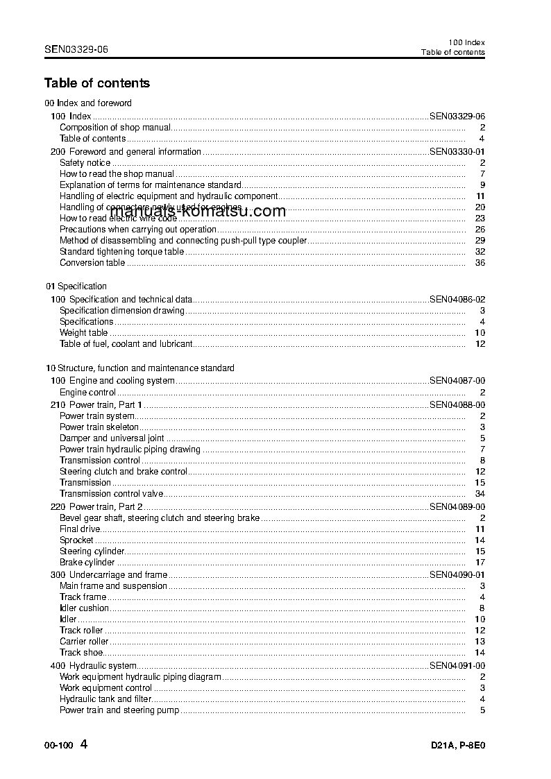 Protected: D21P-8(JPN)-E0 S/N 90001-UP Shop (repair) manual (English)