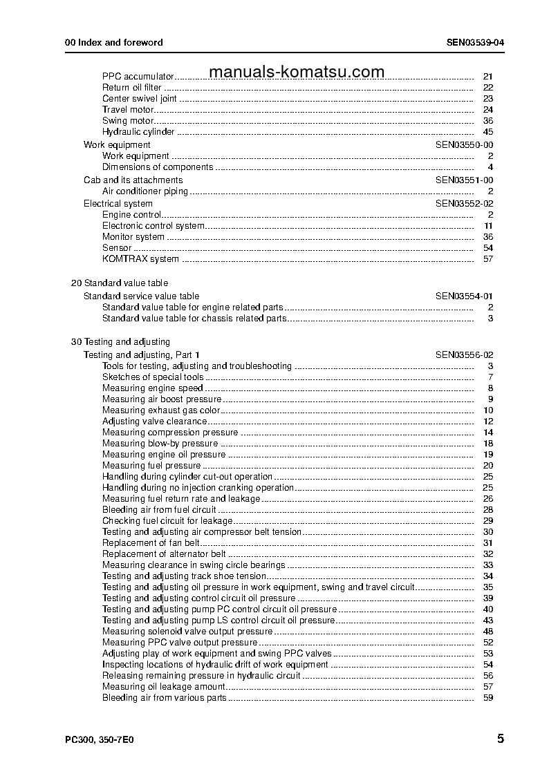 Protected: PC300LC-7(JPN)-E0 S/N 50001-50216 Shop (repair) manual (English)