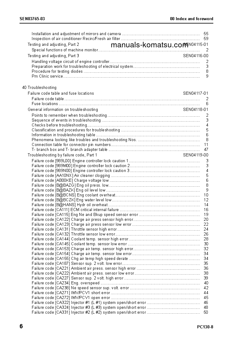 Protected: PC130-8(THA) S/N C30001-UP Shop (repair) manual (English)