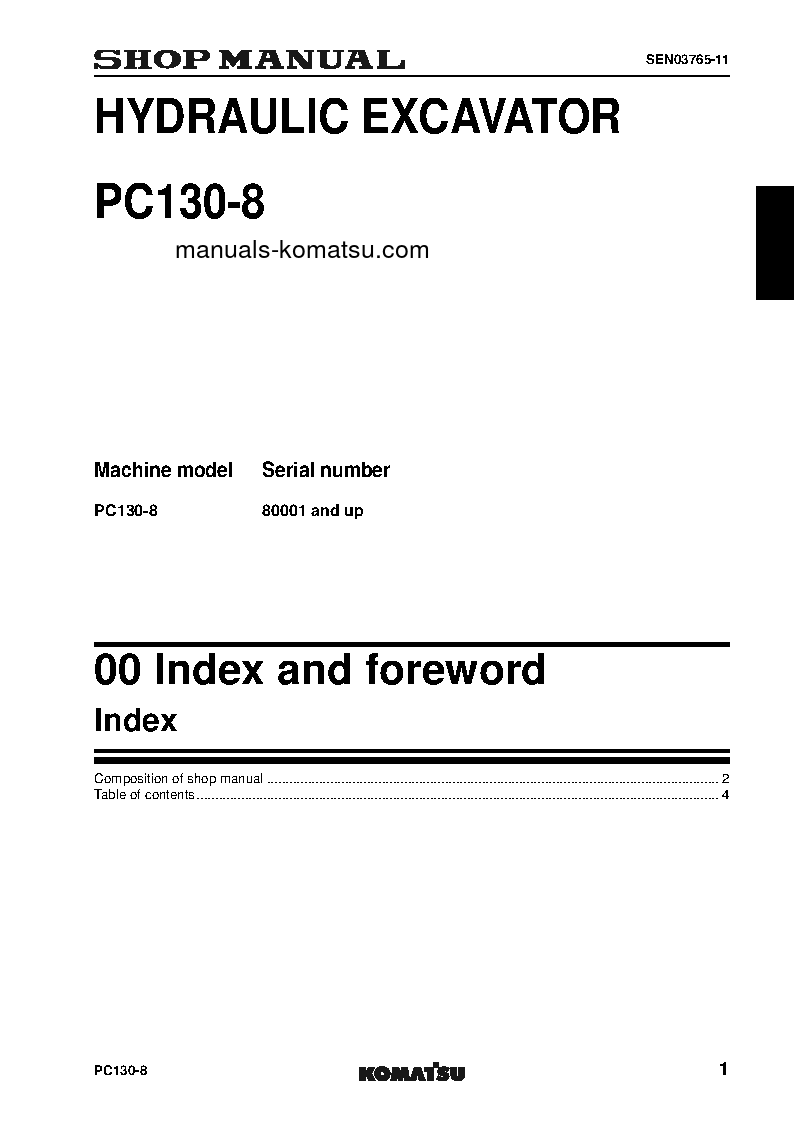 Protected: PC130-8(JPN) S/N 80001-UP Shop (repair) manual (English)