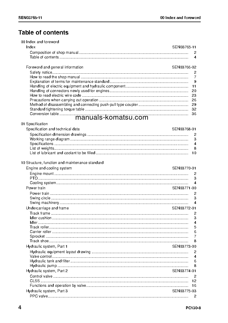 Protected: PC130-8(JPN) S/N 80001-UP Shop (repair) manual (English)