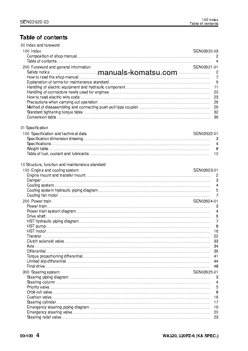 Protected: WA320-6(JPN)-FOR N.AMERICA S/N 70001-UP Shop (repair) manual (English)