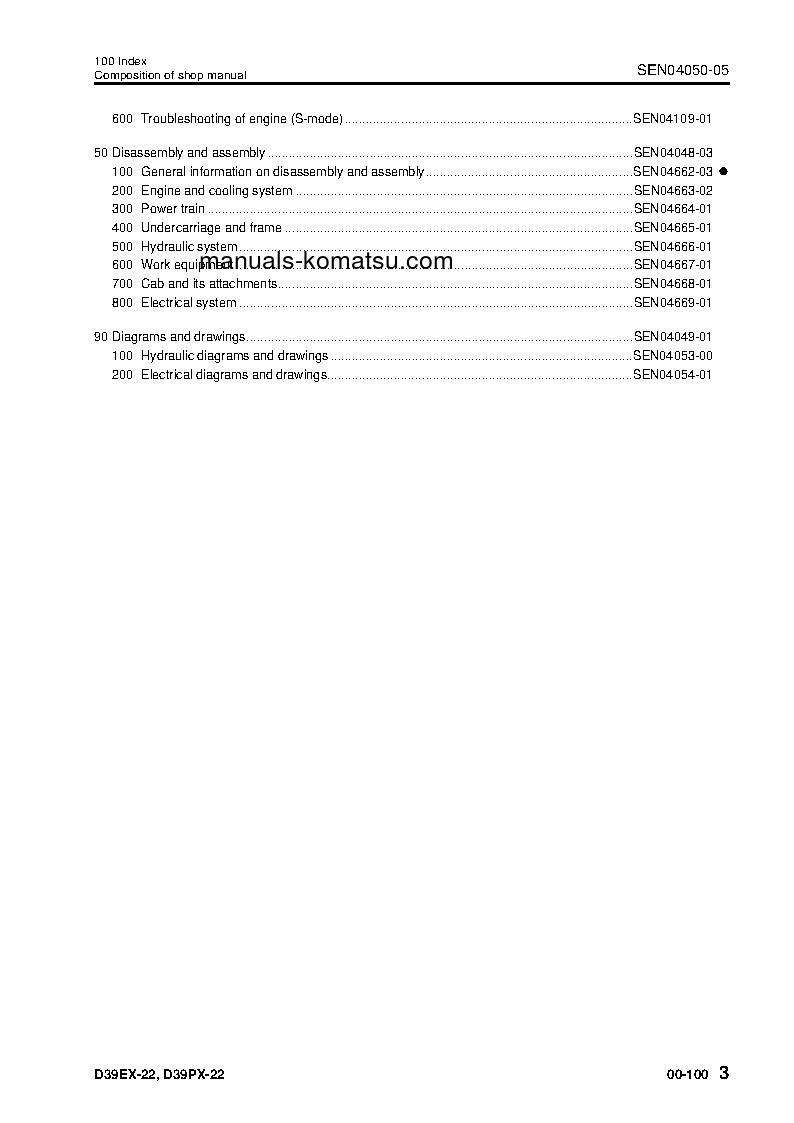 Protected: D39PX-22(JPN) S/N 3001-UP Shop (repair) manual (English)