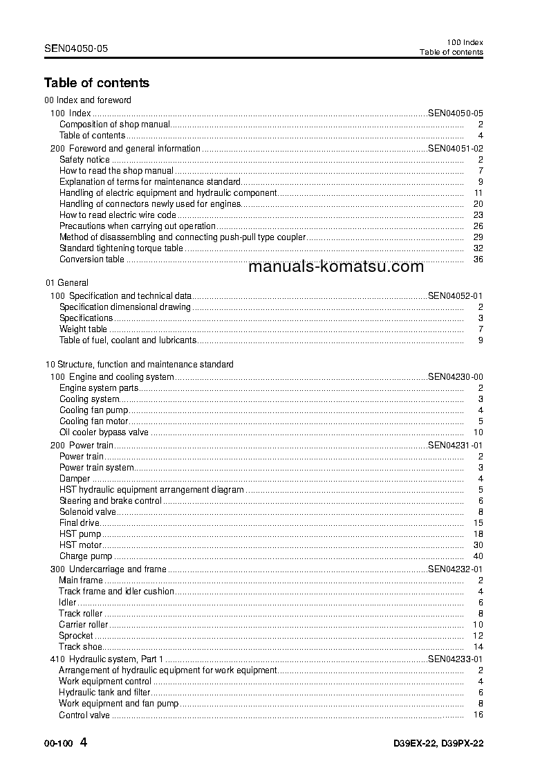Protected: D39PX-22(JPN) S/N 3001-UP Shop (repair) manual (English)