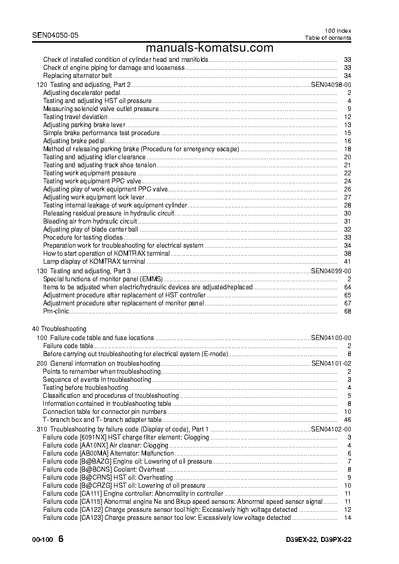 Protected: D39PX-22(JPN) S/N 3001-UP Shop (repair) manual (English)