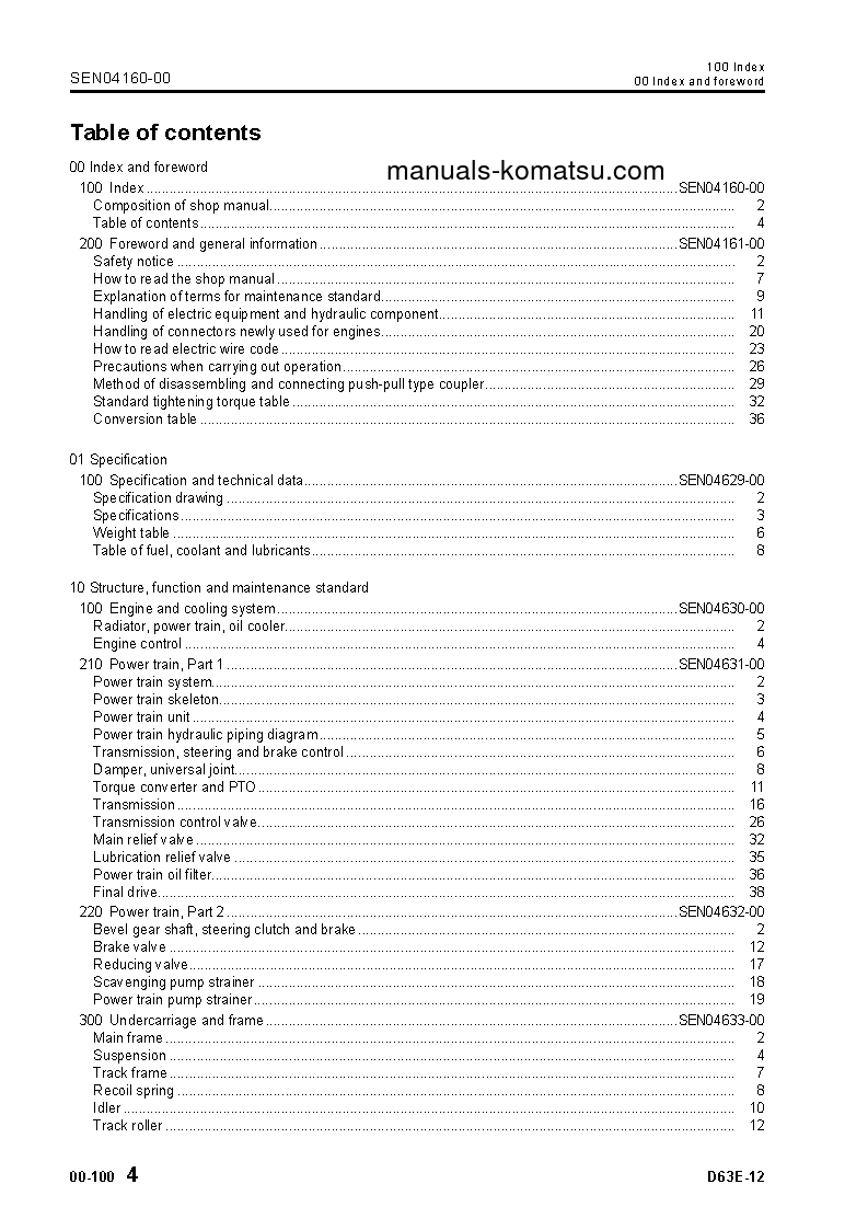 Protected: D63E-12(JPN) S/N 2001-UP Shop (repair) manual (English)